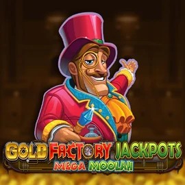 Gold Factory Jackpots Mega Moolah logo by Aurum Signature Studios at Qbet Casino