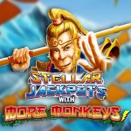 Official Jackpots logo: Stellar Jackpots with More Monkeys by Lightning Box Game at Qbet Casino