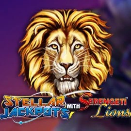 Stellar Jackpots with Serengeti Lions logo by Lightning Box Game at Qbet Casino